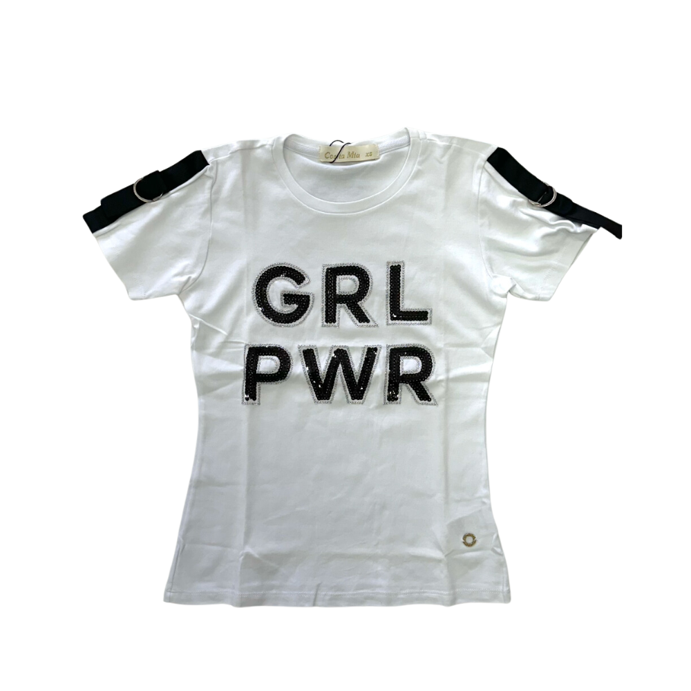 T Shirt - Girl Power Blanca