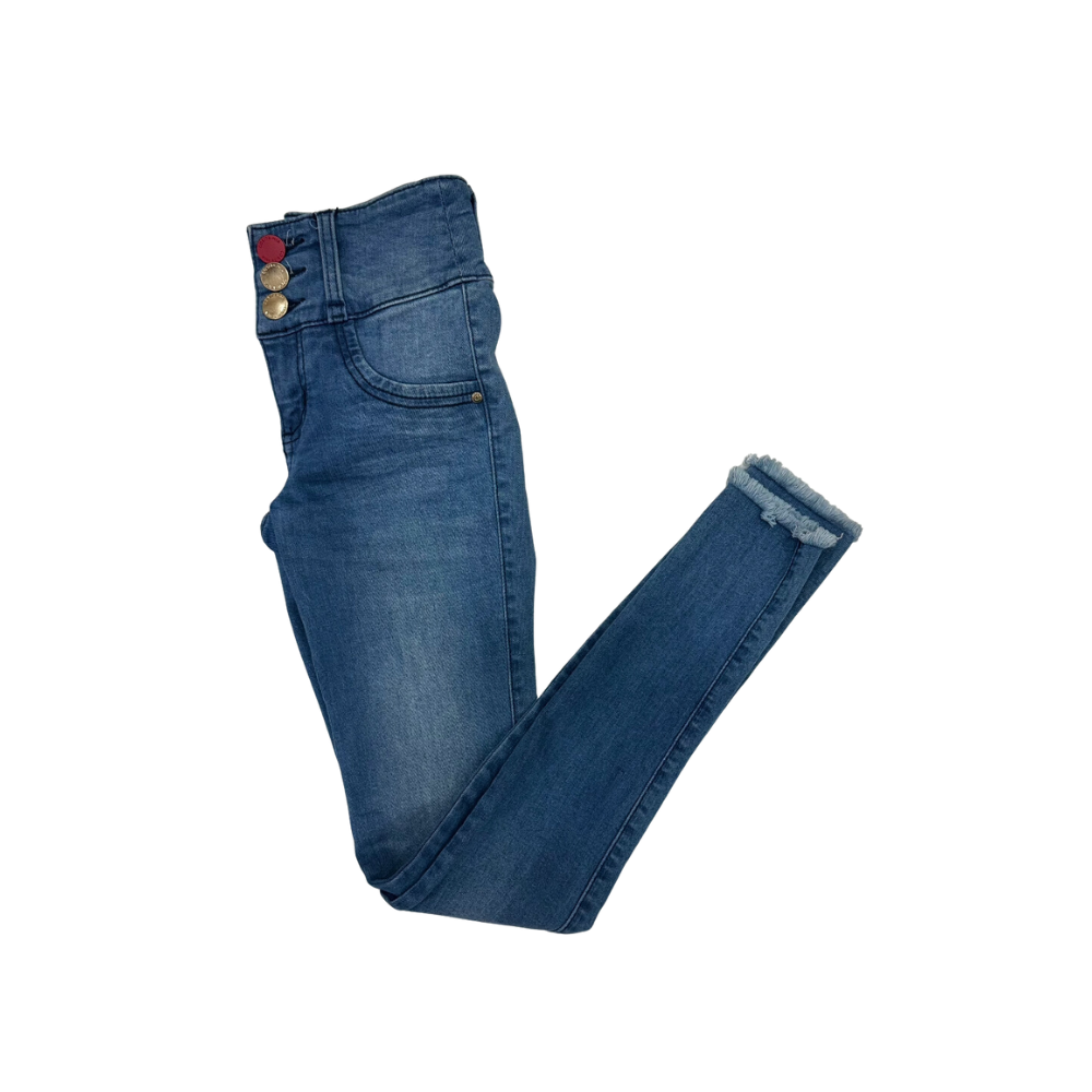 Jeans - Con Falso Bolsillo Atras Azul Medio
