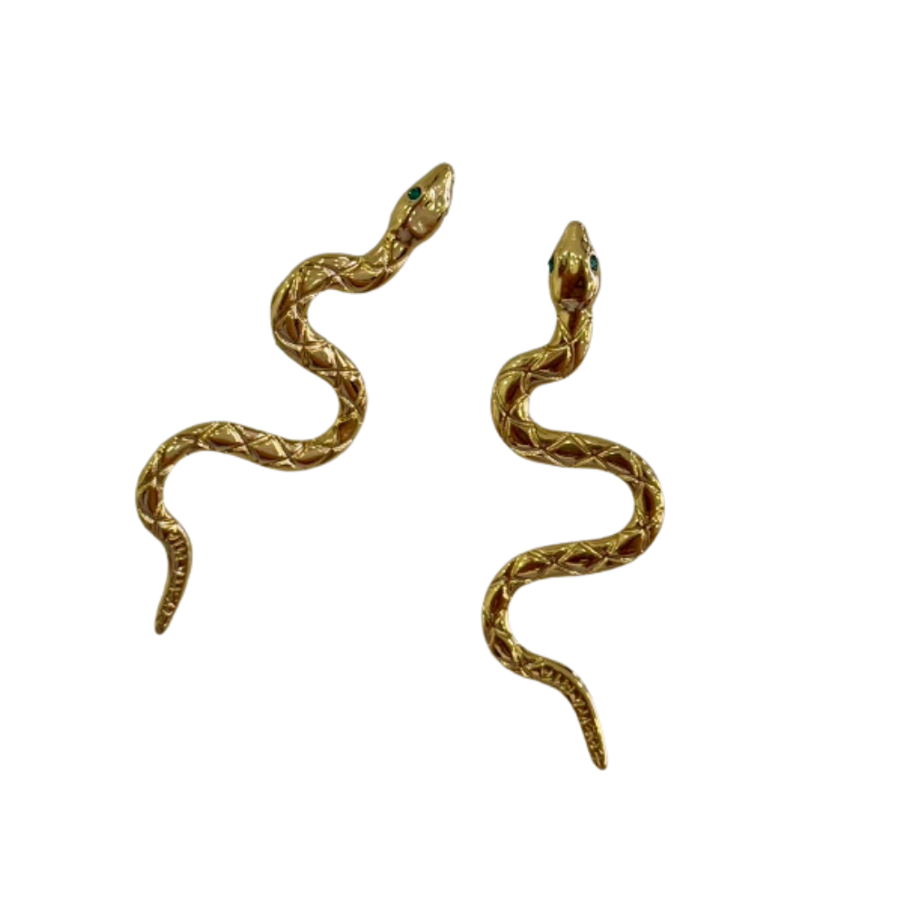 Aretes - Serpiente Dorado