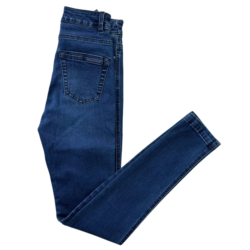 Jeans - High Waist 5 Pockets and Rivet