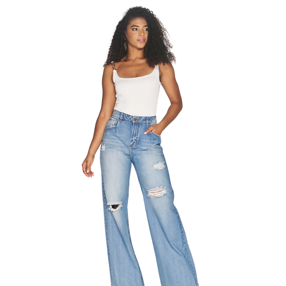 Jeans - Wide Leg And HighWaisted Pants