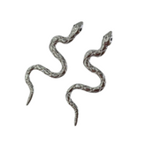 Aretes - Serpiente Plateado