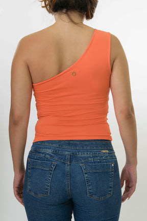 Blusa Asimetrico Naranja una Manga