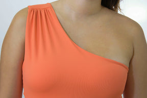 Blusa Asimetrico Naranja una Manga