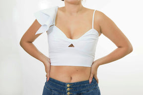 Crop Top Blanco Manga un Bolero