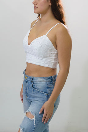 Crop Top Blanco Ojalillo